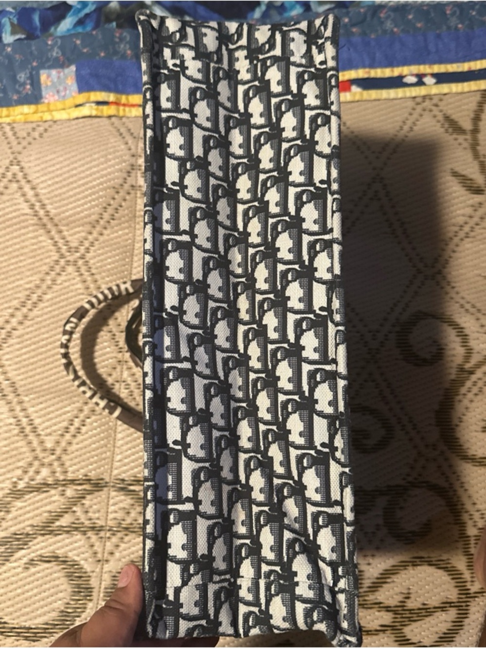 Dior Black and White Tote with Signature Logo Print - Picture 9 of 12